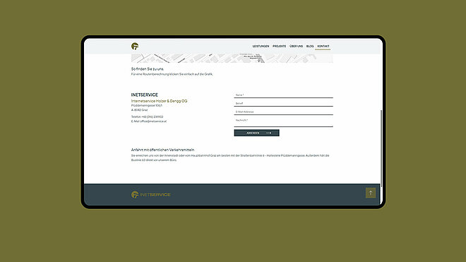 Screenshot mit einem barrierefreihen Webformular
