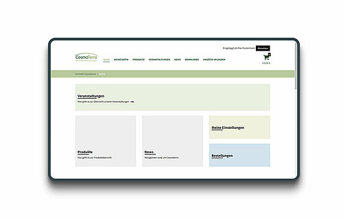 Vertriebsportal für die Cosmoterra Ernährungsberatungs-GmbH