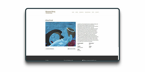 Bildachivierungsystem / Werksverzeichnis / Werkschau Werner Berg Detailansicht Bildachivierungsystem / Werksverzeichnis / Werkschau Werner Berg Detailansicht