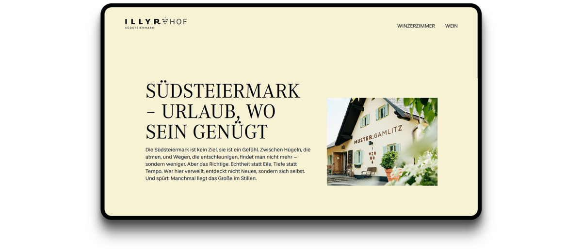 Illyhof Website Onlinebuchungssystem Screenshot