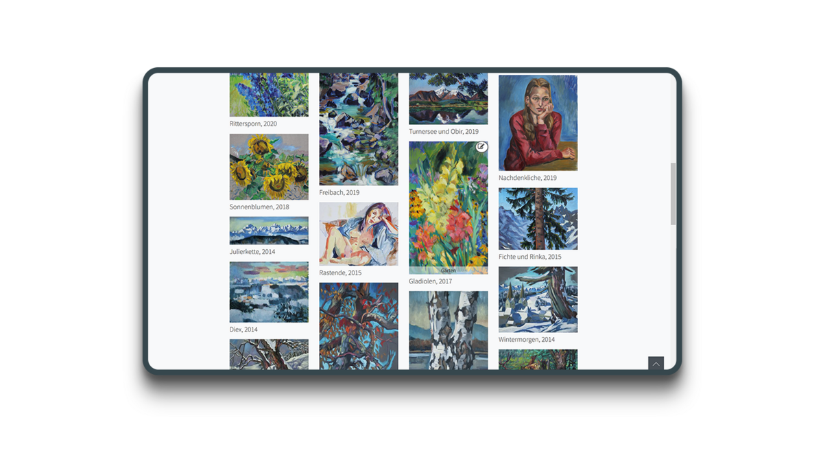 Bildachivierungsystem / Werksverzeichnis / Werkschau / Harald Scheicher Listendarstellung