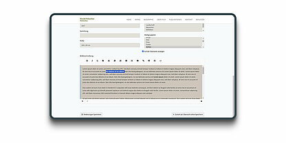 Werkschau - Kunstschau Online System - Frontend Editing - Bildbeschreigungstext RTE Werkschau - Kunstschau Online System - Frontend Editing - Bildbeschreigungstext RTE