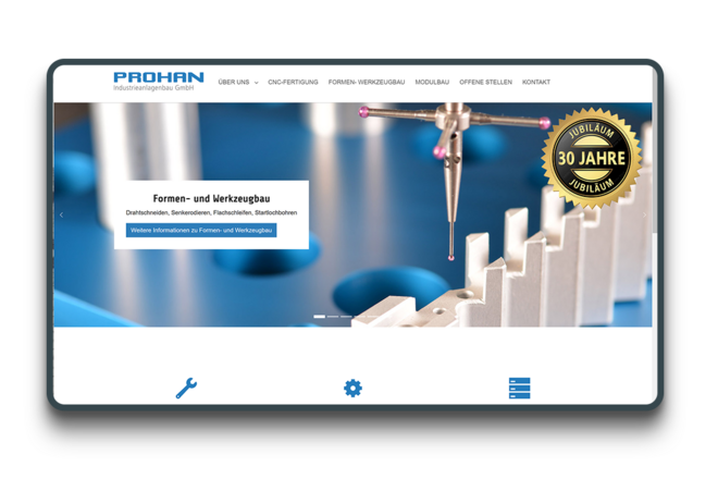 Screenshot der PROHAN Website Screenshot der PROHAN Website