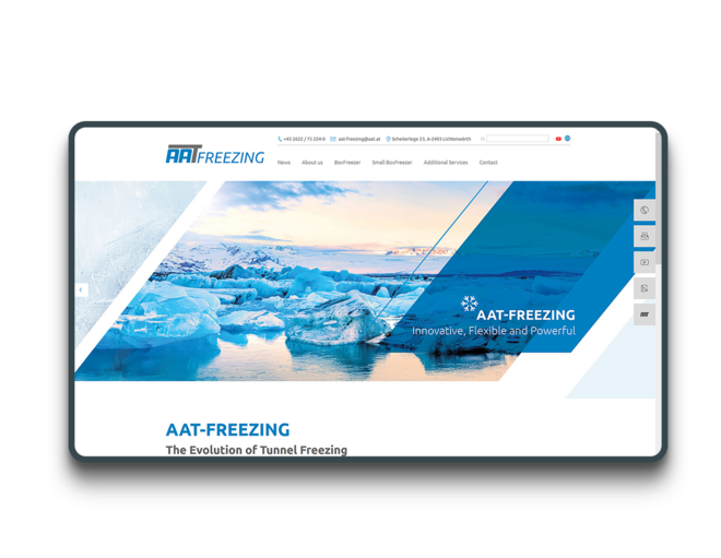 Screenshot der AAT Freezing Website