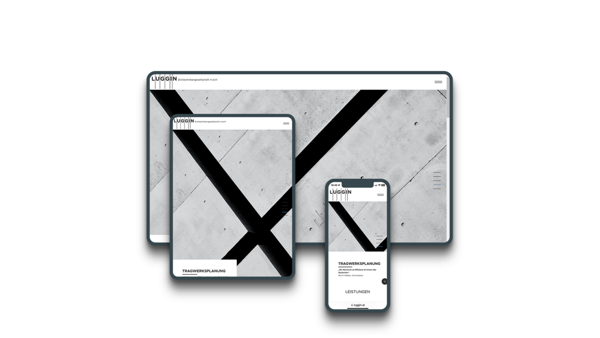 Screenshot der Website der LUGGIN - Ziviltechniker- gesellschaft m.b.H. Screenshot der Website der LUGGIN - Ziviltechniker- gesellschaft m.b.H.