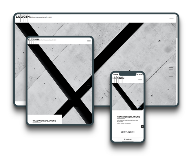 Screenshot der Website der LUGGIN - Ziviltechniker- gesellschaft m.b.H. Screenshot der Website der LUGGIN - Ziviltechniker- gesellschaft m.b.H.