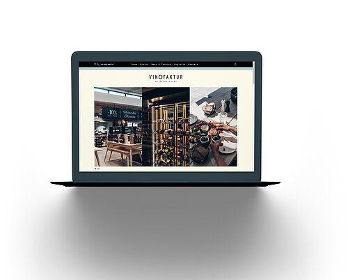 Screenshot der VINOFAKTUR im Genussregal Website Screenshot der VINOFAKTUR im Genussregal Website