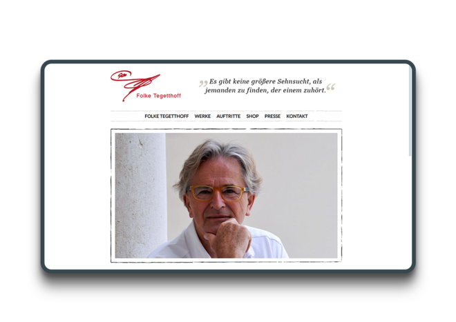 Screenshot Folke Tegetthoff Website
