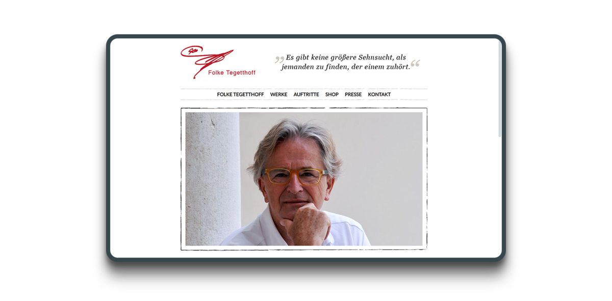 Screenshot Folke Tegetthoff Website