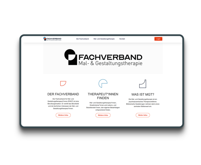 Screenshot der mit WordPress erstellten Website der FMGT Desktop Screenshot der mit WordPress erstellten Website des FMGT