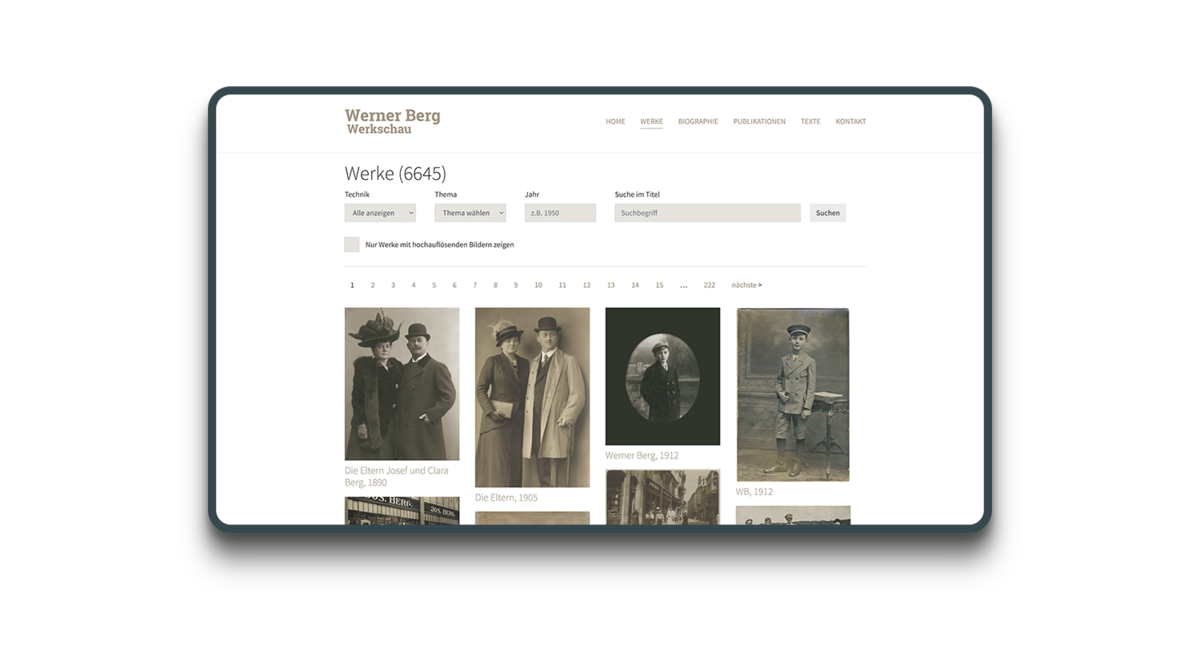 Bildachivierungsystem / Werksverzeichnis / Werkschau Bildachivierungsystem / Werksverzeichnis / Werkschau