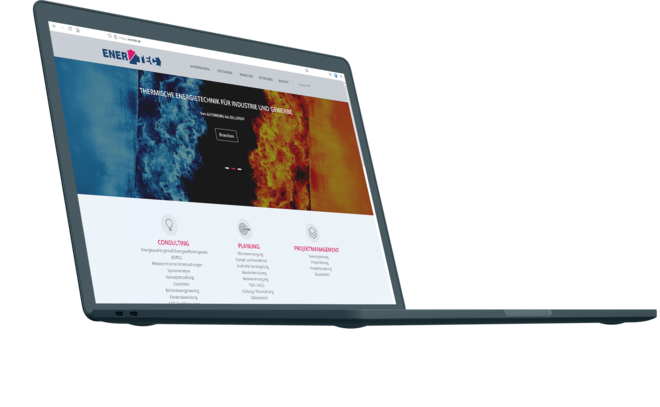 Screenshot der ENERTEC Website