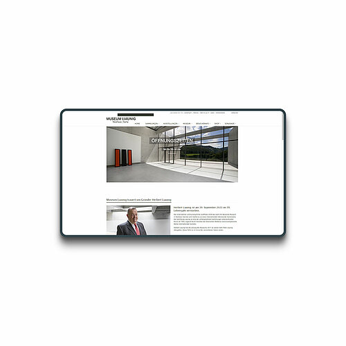 Screenshot der Museum Liaunig Website Screenshot der Museum Liaunig Website