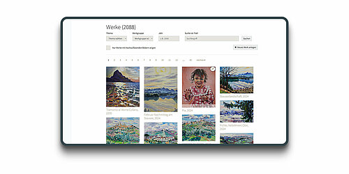 Bildachivierungsystem / Werksverzeichnis / Werkschau / Harald Scheicher Listendarstellung