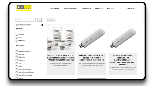 Screenshot der IAG Produktseite