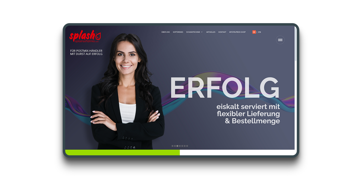 Screenshot splash softdrinks Website