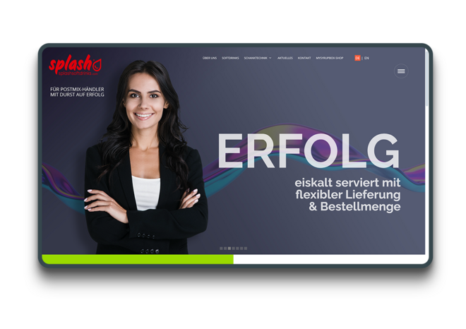 Screenshot splash softdrinks Website