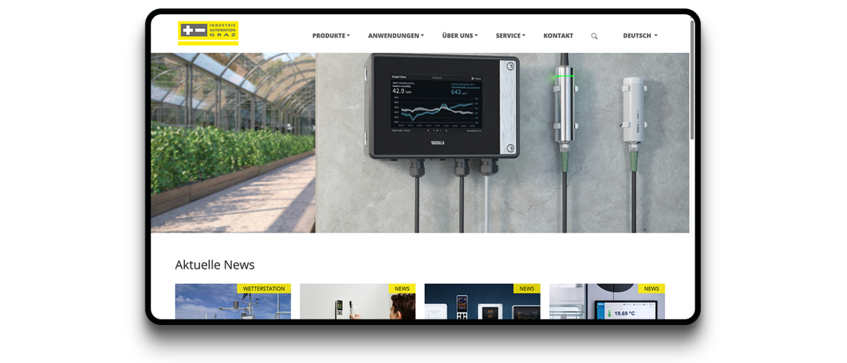Screenshot der IAG Startseite
