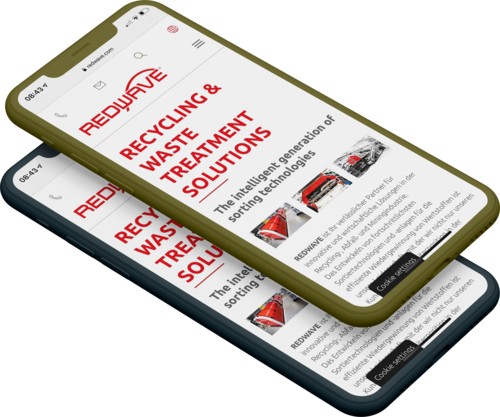 Screenshot der REDWAVE Website Screenshot der REDWAVE Website