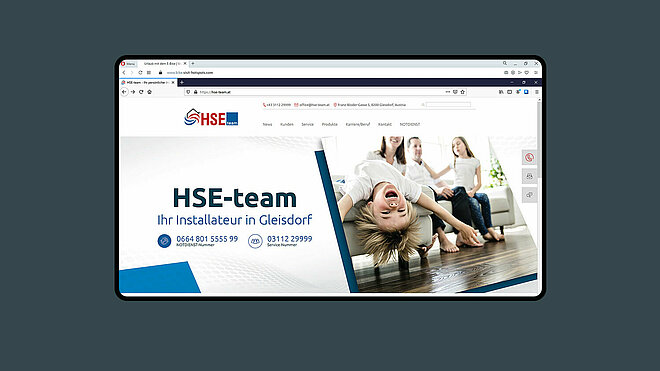 Screenshot der WEbsite HSE Teams