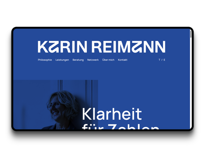 Screenshot der Website von Mag. Karin Reimann - Arbeitsrecht / Bilanzbuchhaltung / Lohnverrechnung /