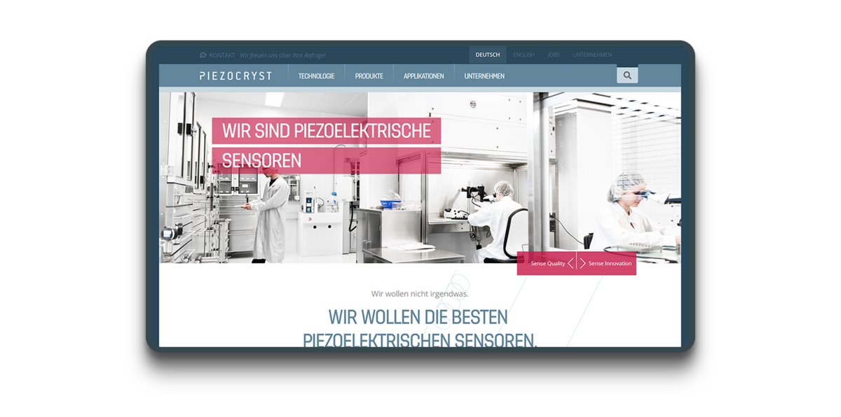Screenshot Piezocryst Advanced Sensorics GmbH Website