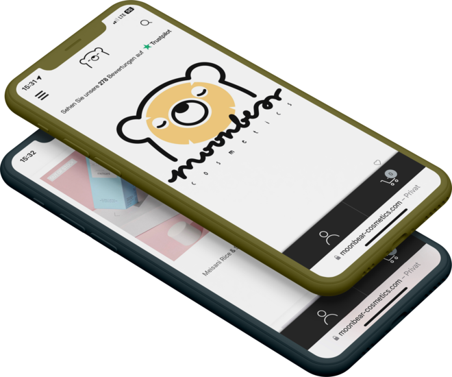 Sreenshot des Moonbear Cosmetics Onlineshops