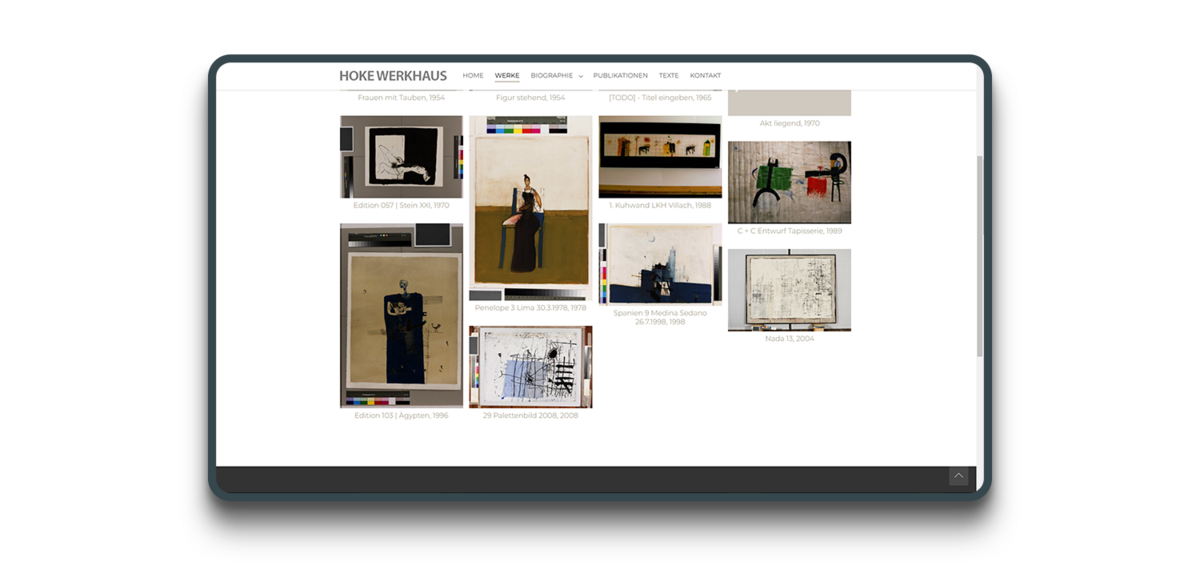 HOKE Werkhaus - Bildachivierungsystem / Werksverzeichnis / Werkschau