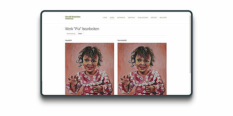 Bildachivierungsystem / Werksverzeichnis / Werkschau / Harald Scheicher Frontend Editiermodus