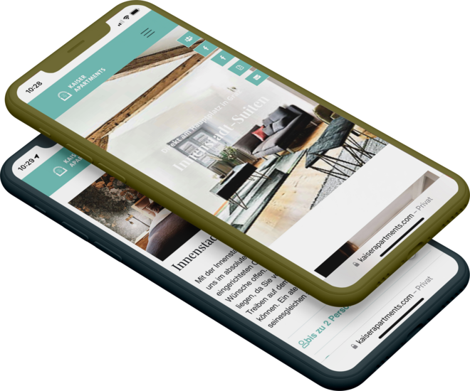 Screenshot der Kaiserapartment Website